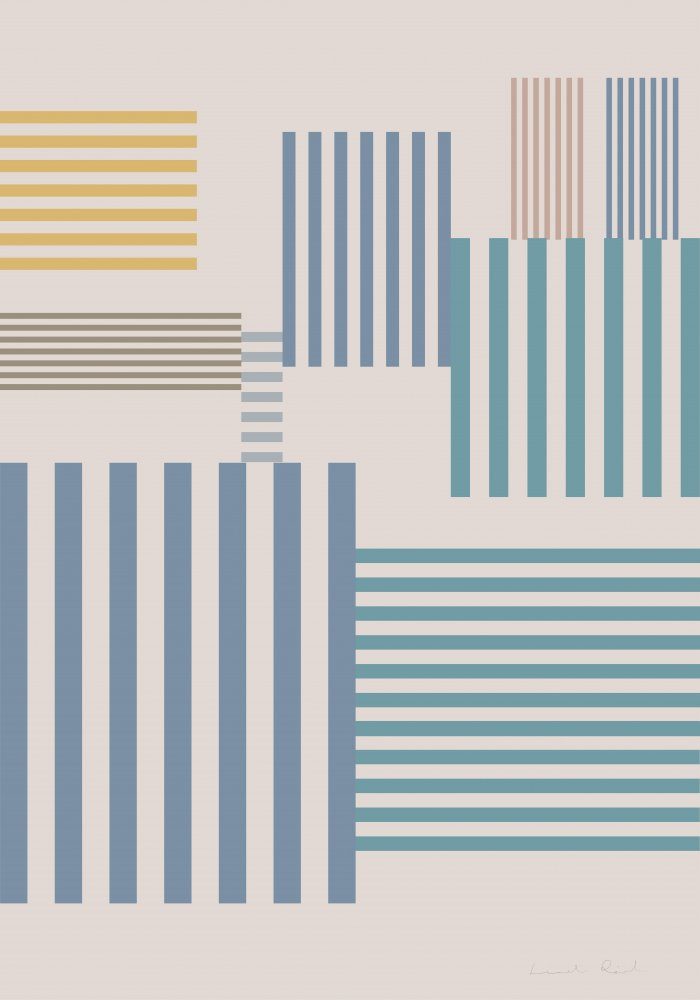 Muted Geometric Stripes — Canvas
