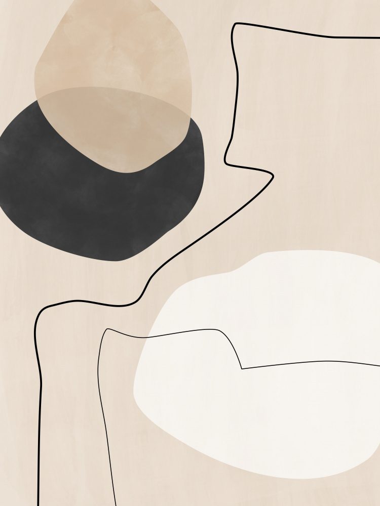 Organic Shapes Lines Painting — Canvas