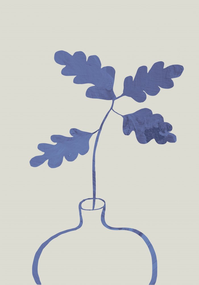 Blue Botanical In Vase — Canvas
