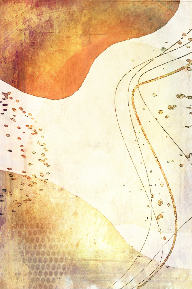 Golden Flowing Abstract — Canvas