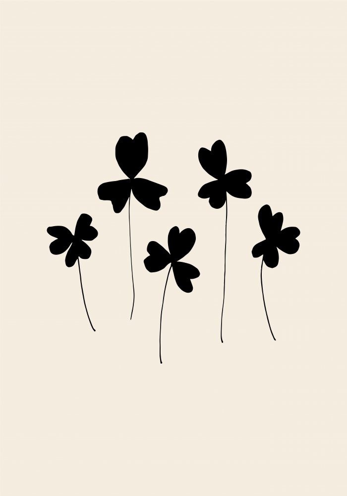 Minimalist Black Clovers — Canvas