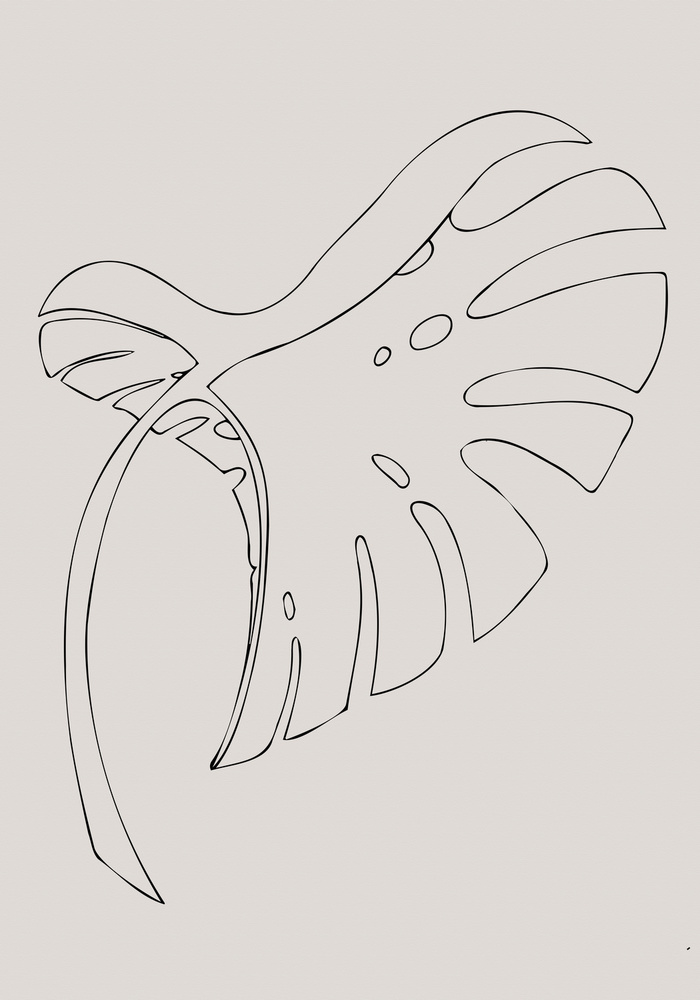 Monstera Bent Beige — Fine-art paper