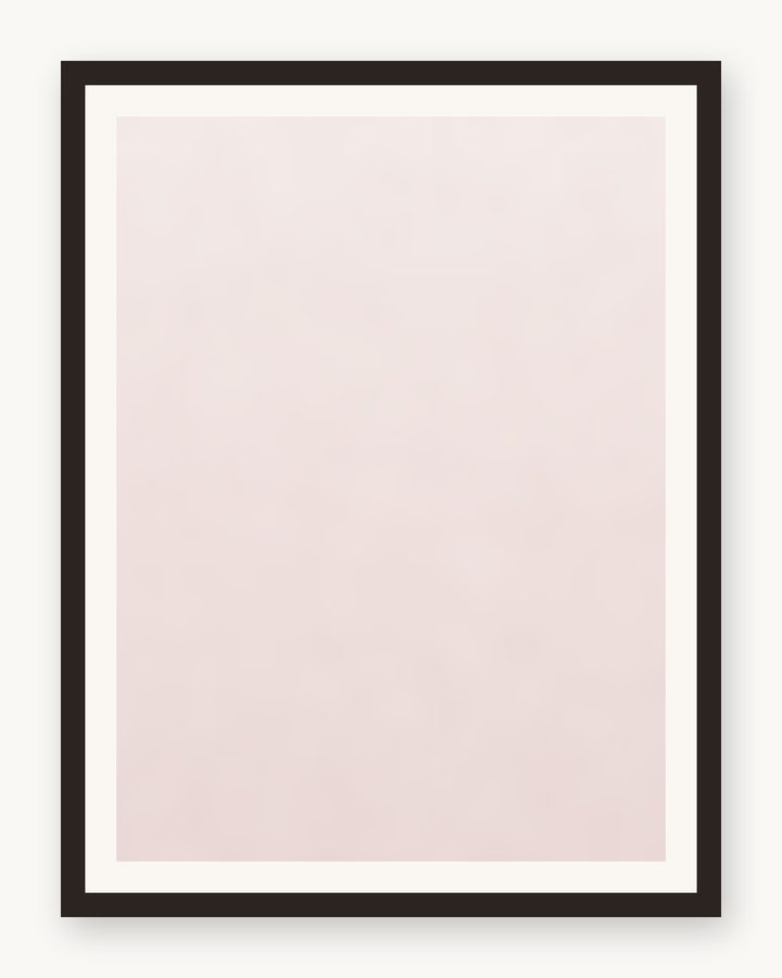 Framed blush-to-ivory mist gradient, espresso frame and cream mat