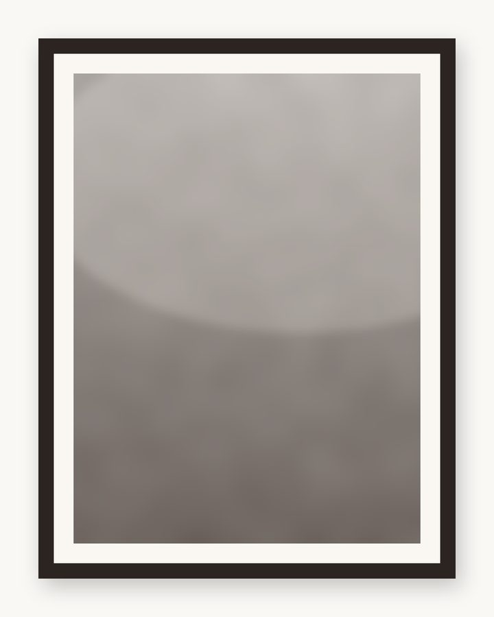 Framed smoke and silk taupe wash, espresso frame and cream mat