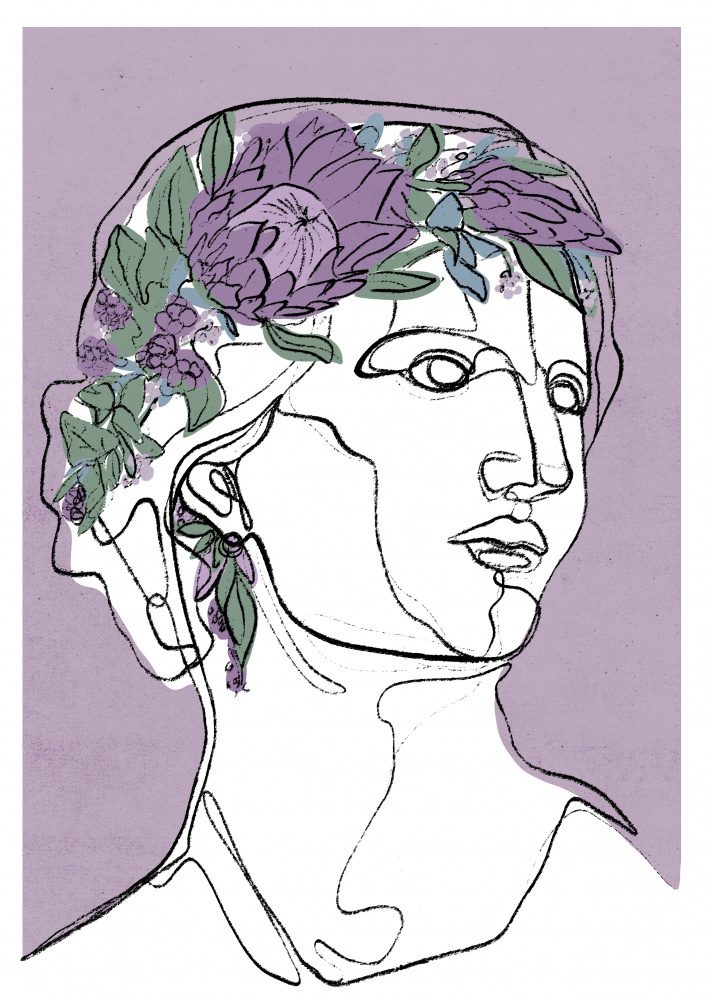 Floral Outline Muse — Canvas