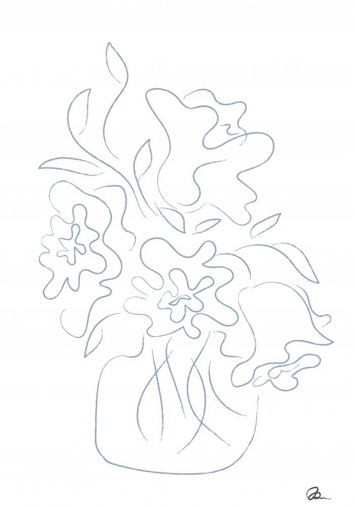 Flower Bouquet Sketch — Canvas
