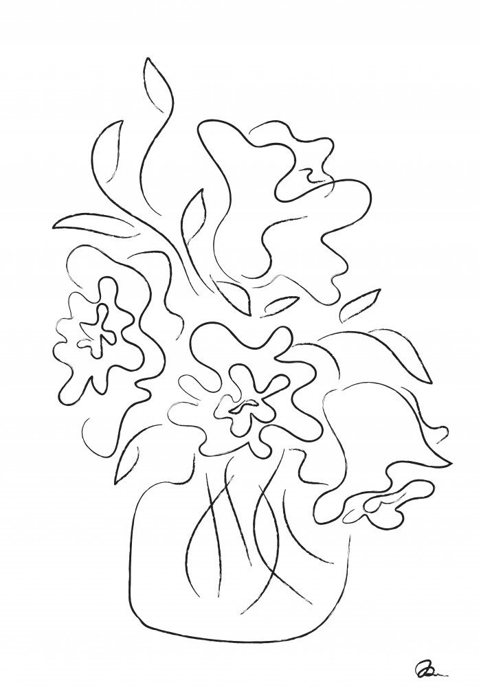 Flower Bouquet White — Canvas
