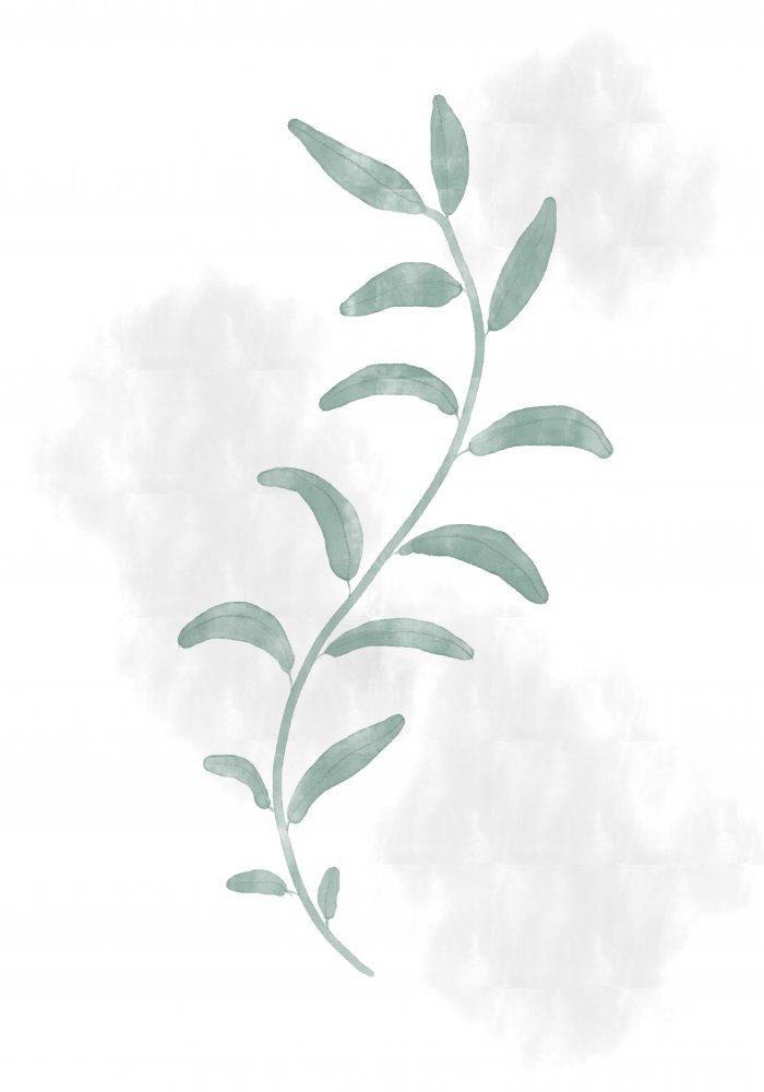 Green Botanical Whisper — Canvas