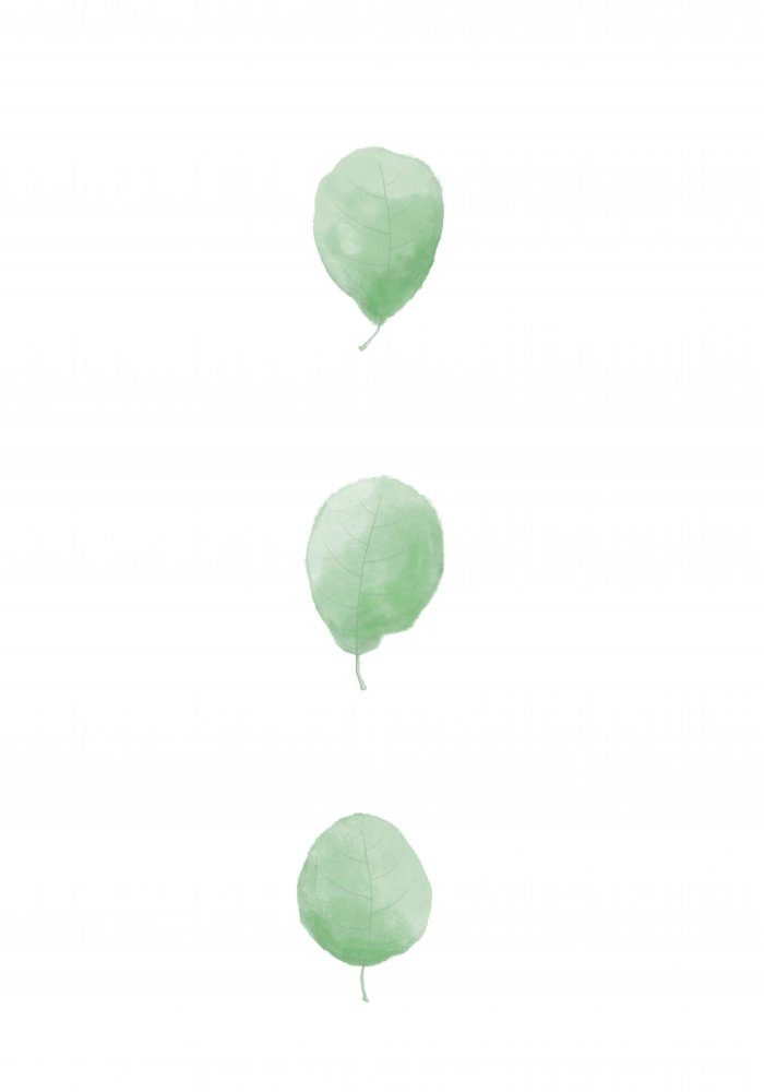 Green Watercolor Leaves — Canvas