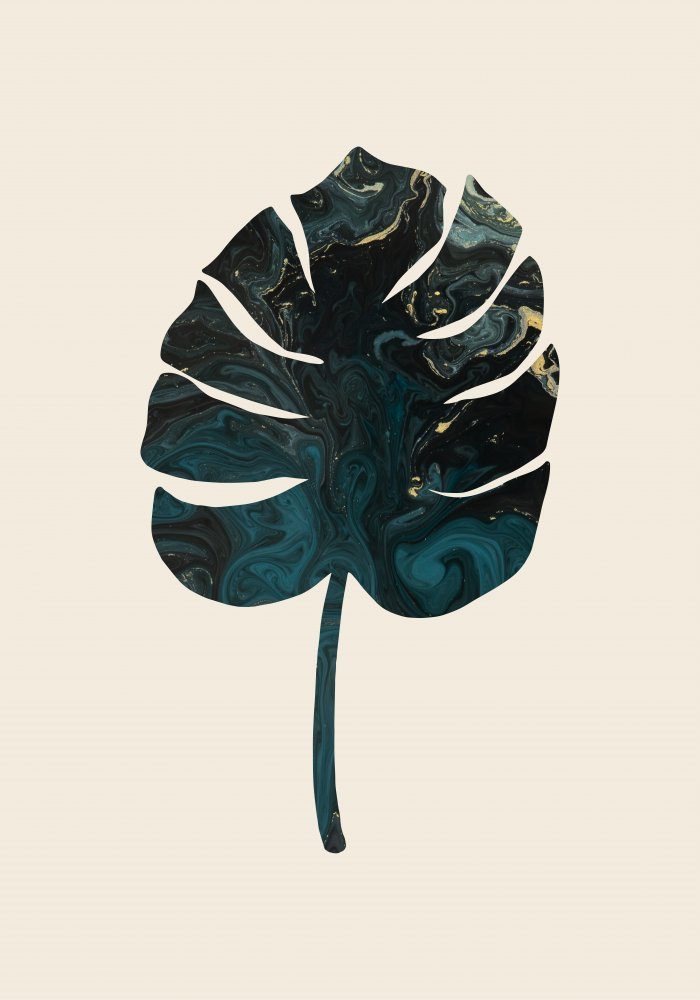 Marbled Monstera Leaf — Canvas