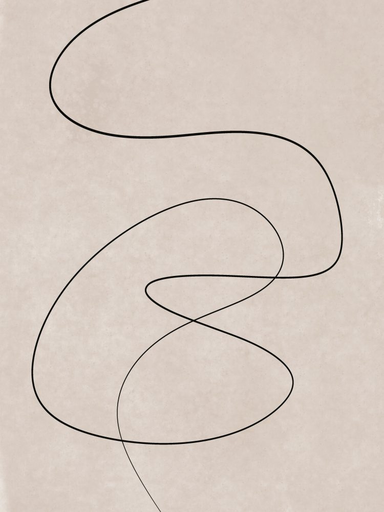 Minimal Line Art Abstract Drawing 02 — Canvas