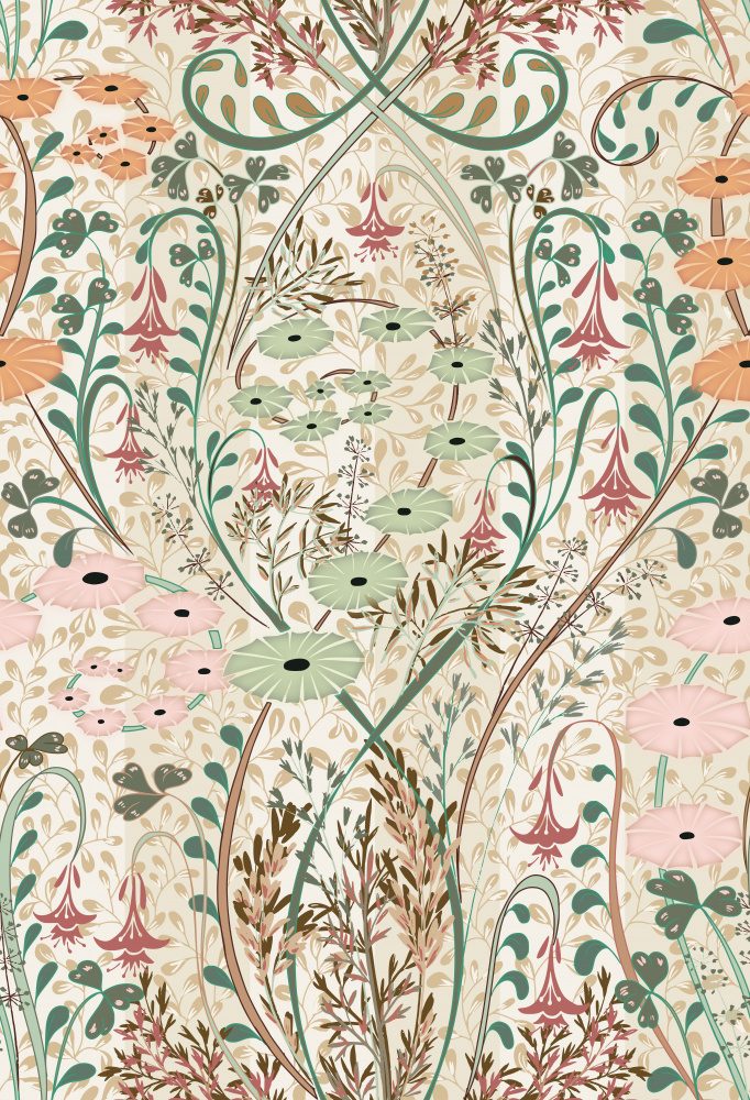 Meadow Scent Earthy Hues Pattern — Canvas