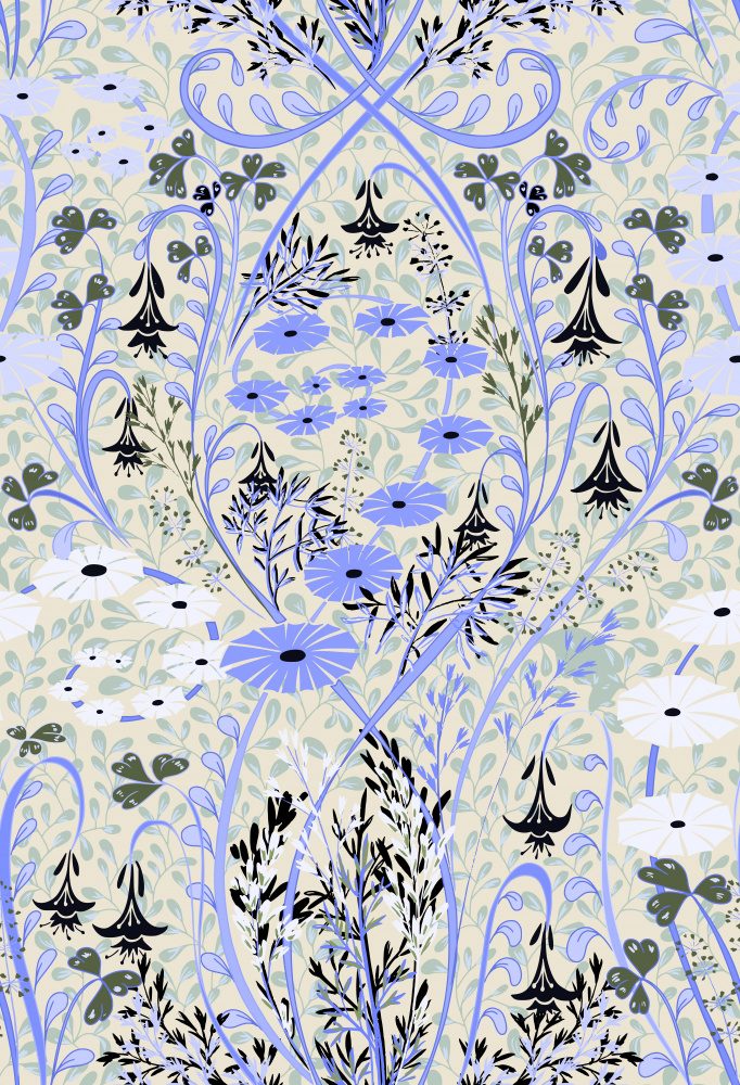 Meadow Scent Periwinkle Pattern — Canvas