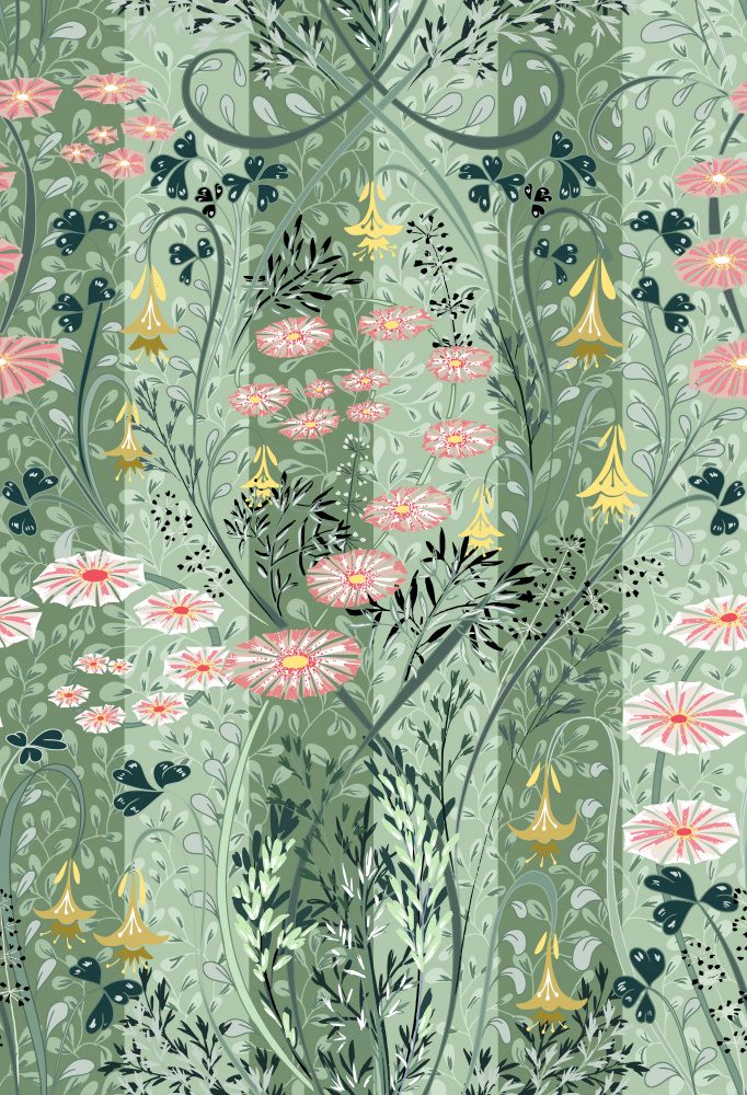Meadow Scent Sage Green Pattern — Canvas