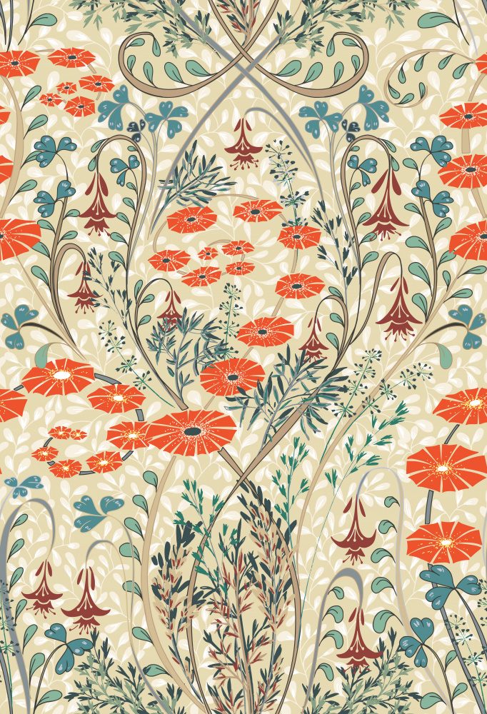 Meadow Scent Vintage Pattern — Canvas