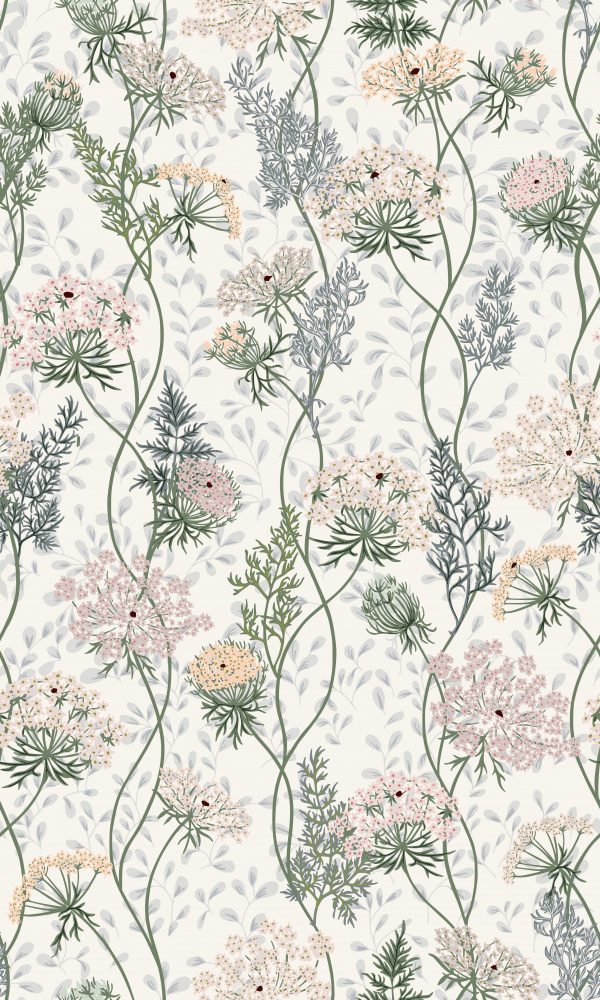 Wildflower Meadow Queen Anne S Lace Cream White Pattern — Canvas